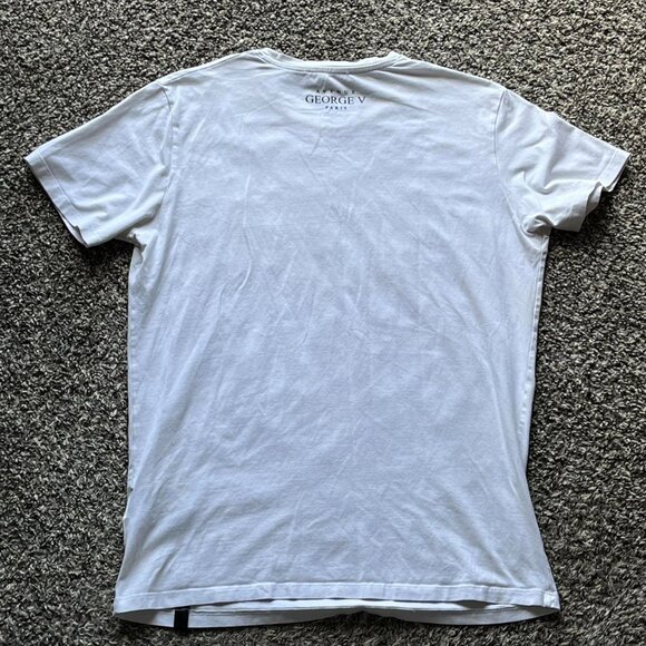 Avenue George V Paris White Y2K Studded Shirt Men Large Streetwear Casual Tee - Picture 5 of 8